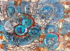 maske, serija 3. slika 5, 29x40-akril